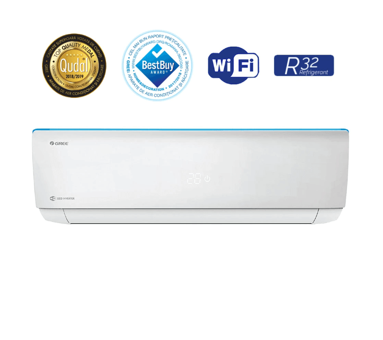 Aparat de aer conditionat Gree Bora A4 Silver GWH12AABXB-K6DNA4A1A, 12000 BTU, R32, Inverter Clasa A++, G10 Inverter, Buton Turbo, Auto-diagnoza, Wi-FI, Display 2