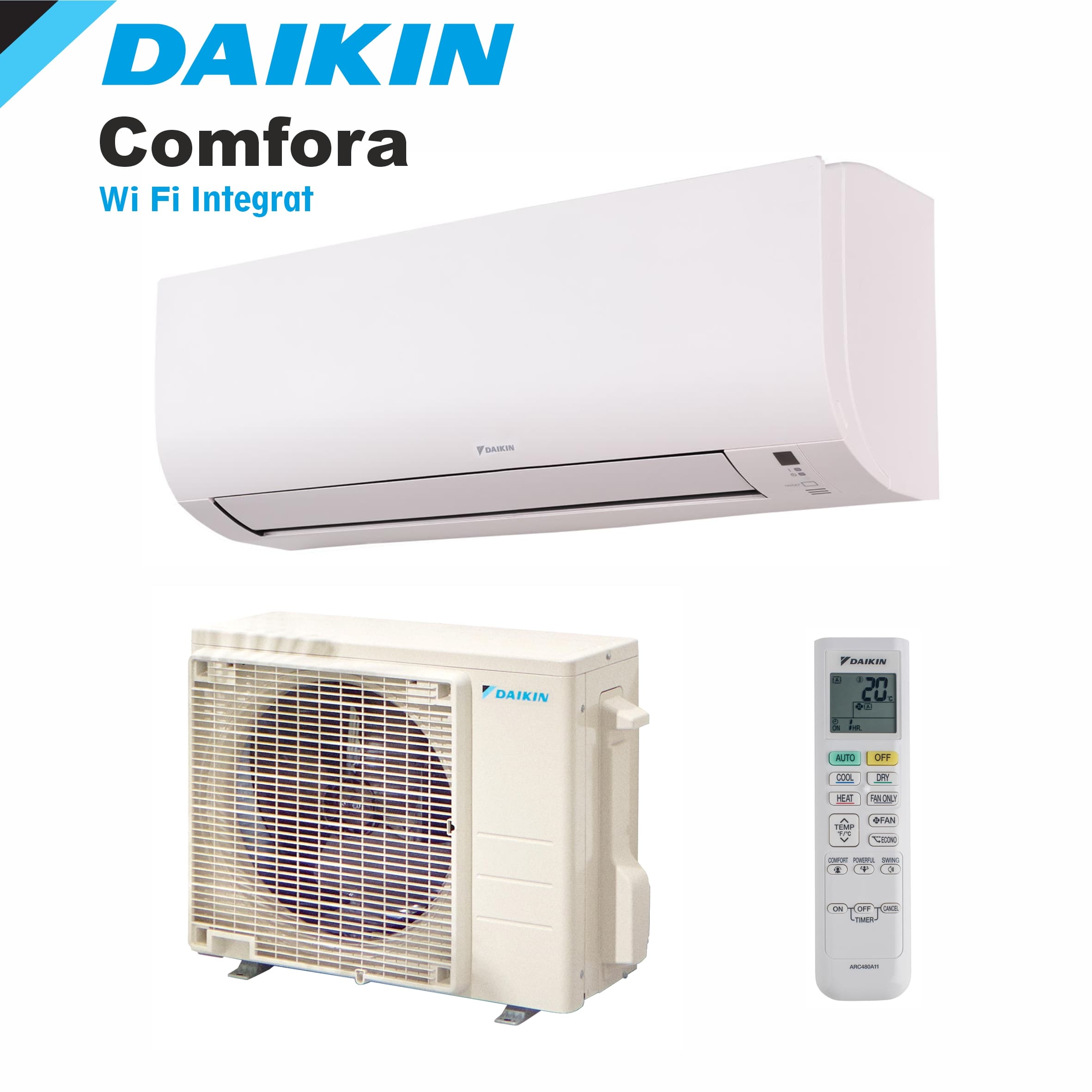 Aer conditionat Daikin Comfora 24 000 BTU, FTXP71N9 + RXP71N9, Inverter, Wi Fi Integrat, R32