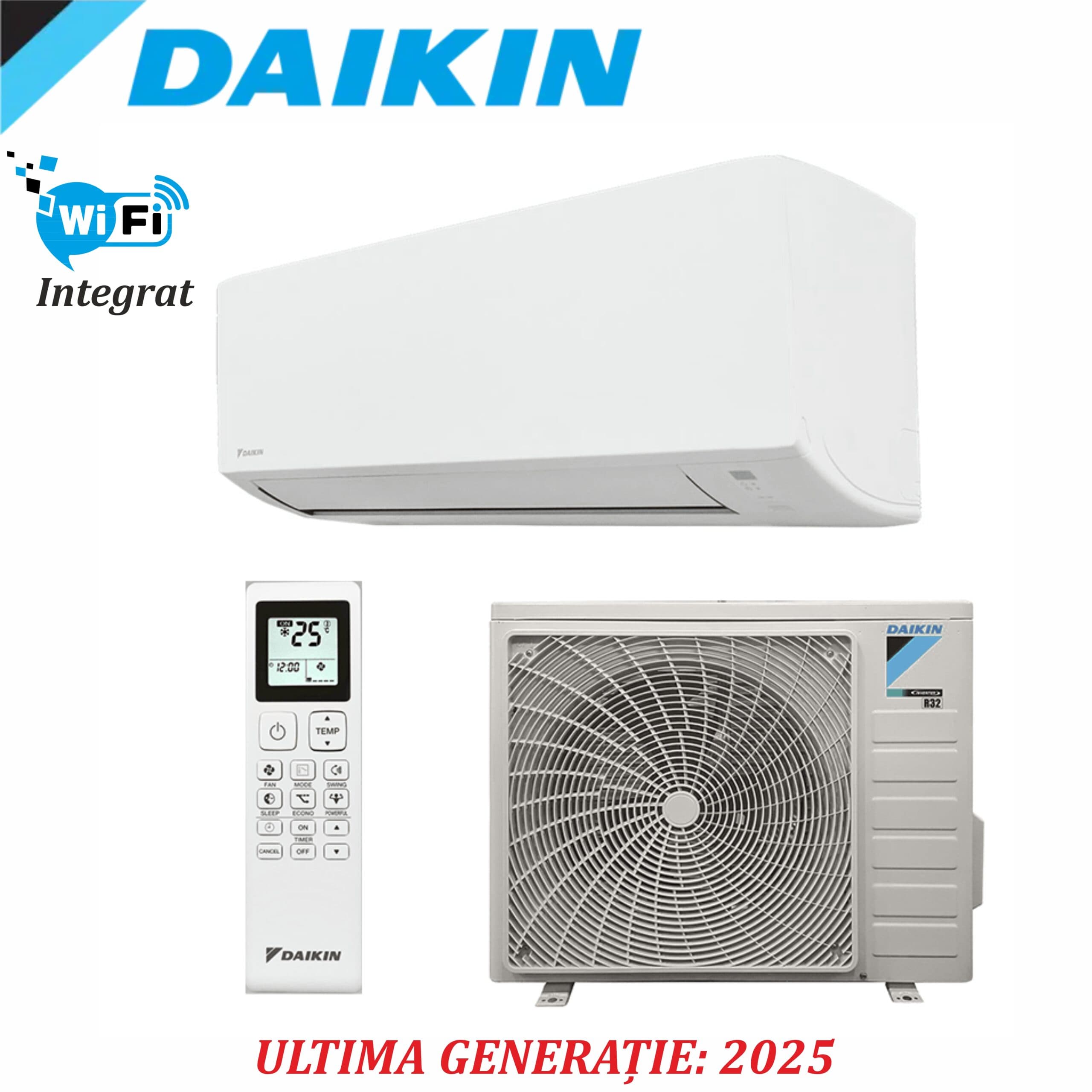 Aer condiționat Daikin Sensira 2025 , 12 000 BTU , FTXC35E+RXC35E, Inverter, R32, Wi Fi Integrat