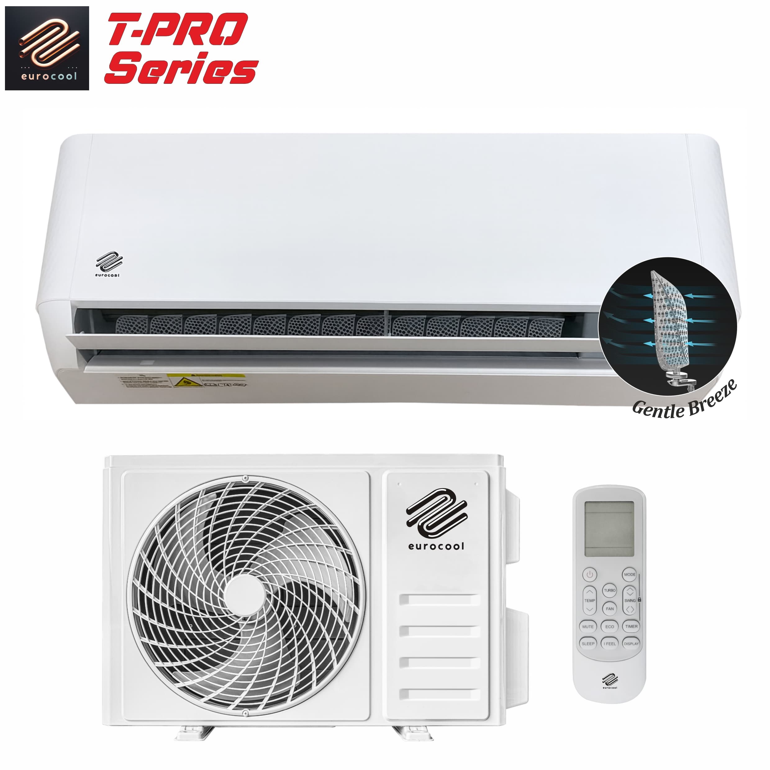 Aparat aer conditionat EUROCOOL T-PRO , 24 000 BTU, R32, Inverter, Wi-Fi, Active Carbon Filter, Gentle Breeze