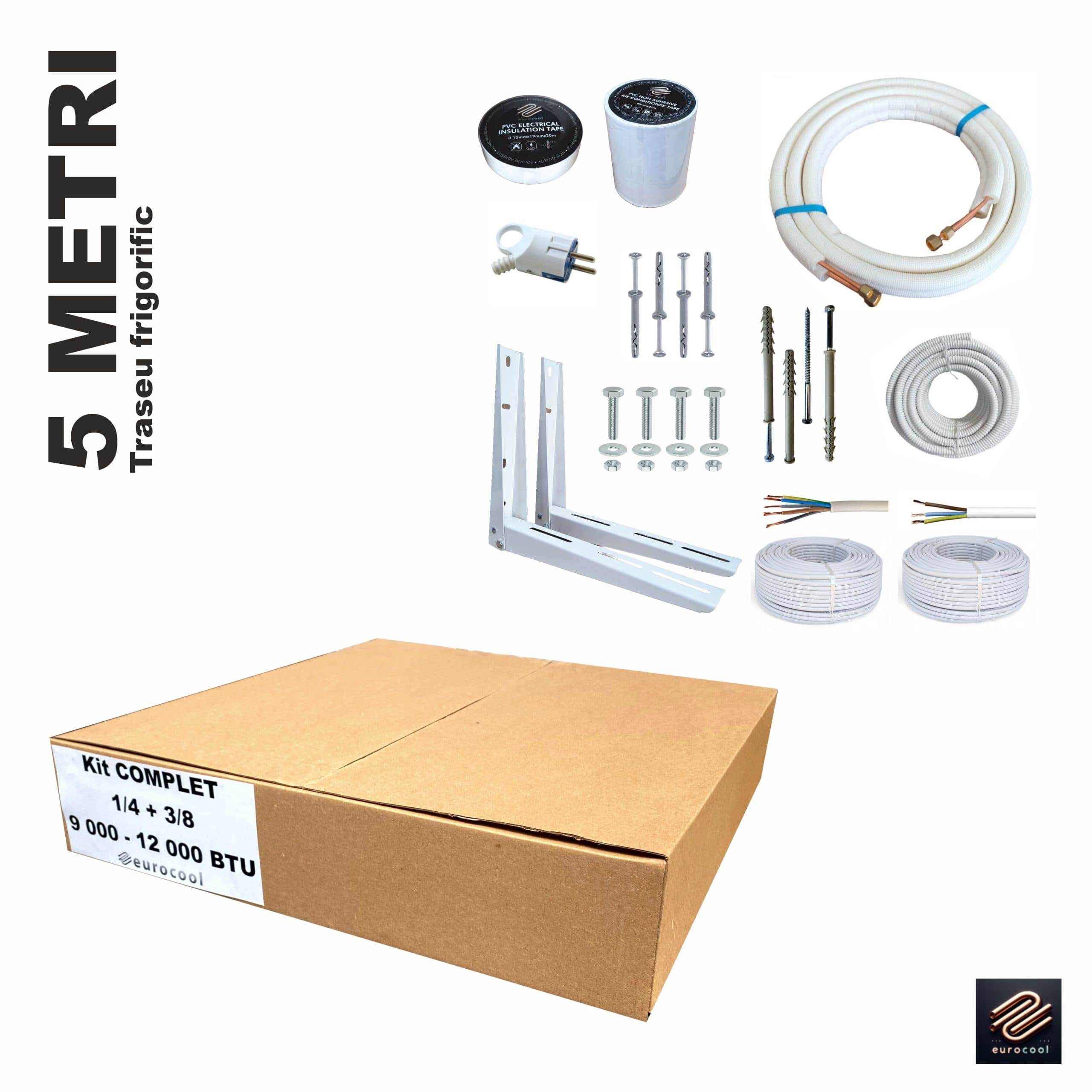Kit COMPLET Montaj AC - 5 metri - 9.000 BTU - 12.000 BTU