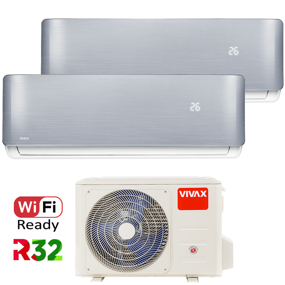 Aer Conditionat MULTISPLIT VIVAX ACP-14COFM40AERI / ACP-09CH25AERI + ACP-12CH35AERI SILVER Dublu Split Inverter