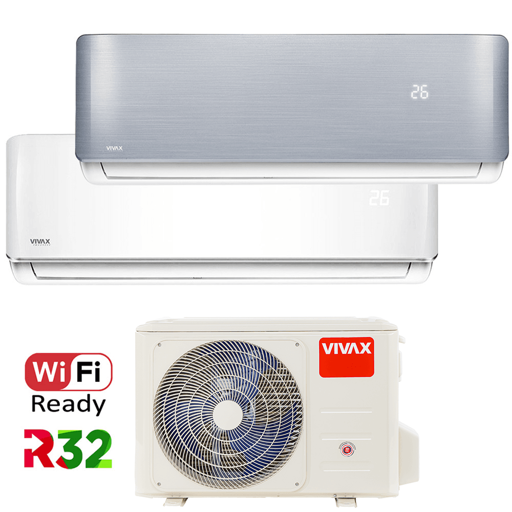 Aer Conditionat MULTISPLIT VIVAX ACP-14COFM40AERI / ACP-09CH25AERI WHITE + ACP-12CH35AERI SILVER Dublu Split Inverter