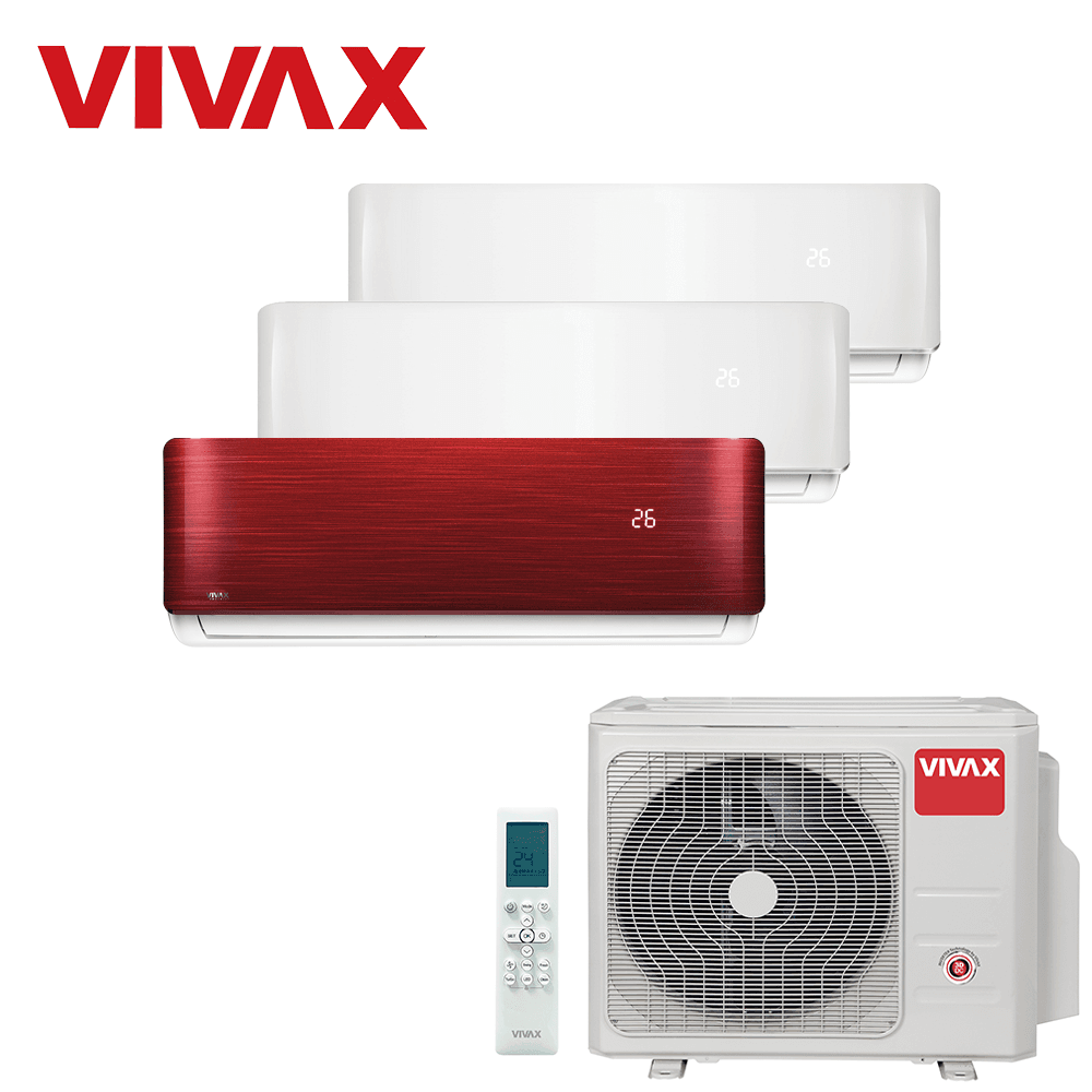 Aer Conditionat MULTISPLIT VIVAX ACP-27COFM79AERI / 2x ACP-09CH25AERI WHITE + ACP-12CH35AERI RED Triplu Split Inverter